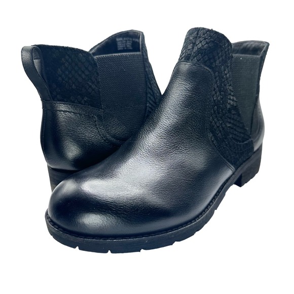 Abeo Shoes - Abeo | Women | Darlington Black Leather Side Zip Ankle Booties | Size 7